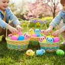 Holydeck 4 Pcs Jumbo Axolotl Plush Toys with Easter Goodie Bags Plushies Playset Basket Fillers Toys for Kids Girls Boys Easter Basket Stuffers Party Favors Gifts