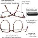 EYEURL Reading Glasses Womens Blue Light Blocking - 2 Pack Lightweight Computer Readers +1.25 Glare Blocking Ladies Eyeglass
