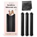 Heatless Hair Curler to Sleep in No Heat Satin Heatless Curls Overnight Rods Curling Set Jumbo Large Foam Sponge Hair Rollers Curlers for Long Short Hair Volume Women Styling Tools Black