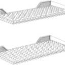 WALMANN 2 Pack Garage Wall Shelf, 23.5" x 12" Wall-Mounted Storage Shelves for Garage, Closet, Laundry Room, Heavy Duty Floating Shelving, Holds Up to 65 lbs(White)