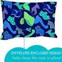 Little Sleepy Head Youth Pillow Case - 100% Made Cotton & Hypoallergenic Pillow Case - Snug Fit Envelope Pillowcase Enclosure - Youth Pillow 16x22 Size - (Dinosaurs Blue) Design Travel Pillow Cover