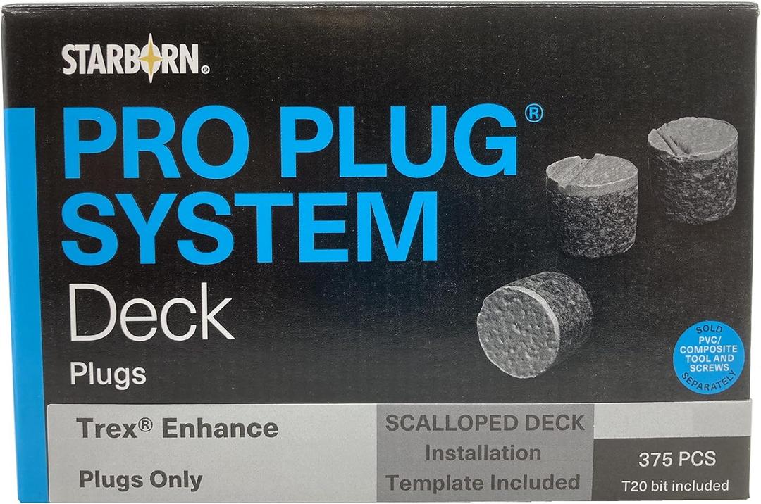 Starborn Pro Plug System Toasted Sand PVC Composite Deck Boards, Covers 100 Sq Ft Includes Plugs Only