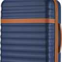 Kono Medium Sized Checked Luggage, 24 Inch Expandable with Spinner Wheels, TSA Lock, ABS + PC Lightweight Travel Suitcase with Larger Capacity and Lighter Weight, Navy