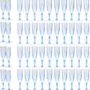 48PCS Plastic Champagne Flutes,7.1Oz Acrylic Blue Wine Glasses Goblets Reusable Drinking Champagne Glasses for Wedding ,Shatterproof and Disposable Cups Plastic Goblets Grand Event Party Supplies