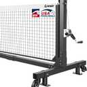 Tournament-Grade Pickleball Net, IFP/USAPA Standards Regulation Size, Rust-Resistant Aluminum Frame with Hand-Crank Tension System for Semi-Permanent or Mobile Court Use