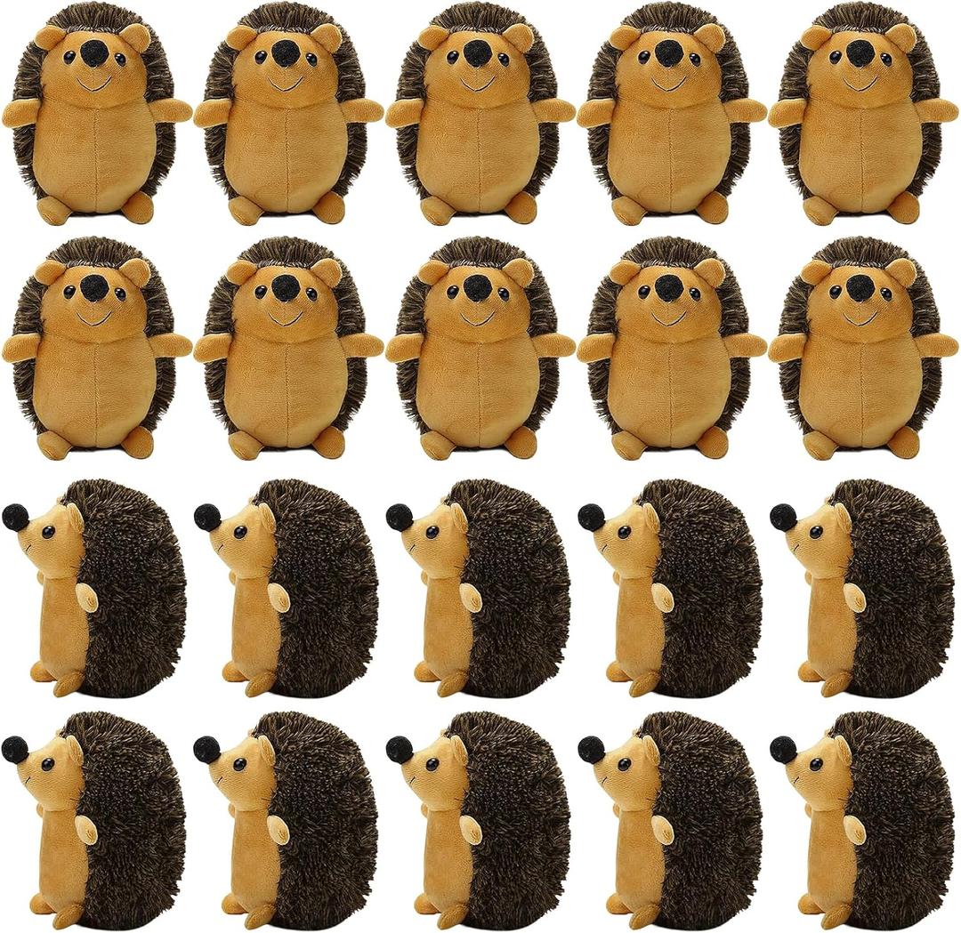 20 Pieces Mini Hedgehog Keychain Plush Bulk Stuffed Animal Keyring Charms Backpack Accessory Ring Bags Purse DIY Decor for Valentine's Day Gift Wedding Shower Birthday Christmas Party Favor