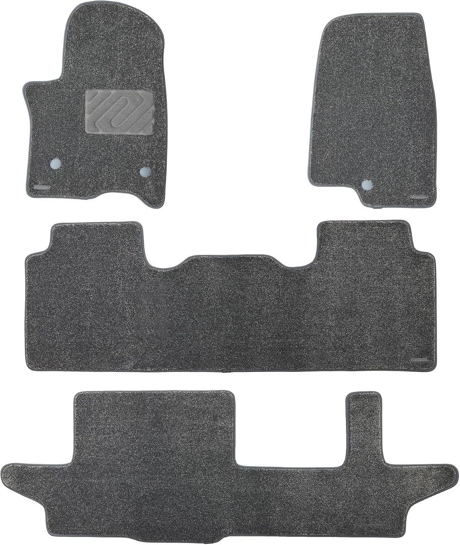 WENNEBIRD Superior Carpet Floor Mats for 2021-2026 GMC Yukon XL 8 Seats (Not for 7 Seats), 0.6-Inch Ultra-Thick, Noise-Reducing, All-Weather Waterproof Anti-Slip – 4-Pc Set (Gray)