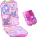 1Pack Travel Pill Organizer - 10 Compartments Pill Case, Compact and Portable Pill Box, Perfect for On-The-Go Storage, Pill Holder for Purse Pink