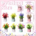 9 Pack Small Artificial Potted Flowers Spring Floral Tables Centerpieces Mini Fake Plastic Plants Flowers in Vase for Spring Indoor Home Office Desktop Decorations