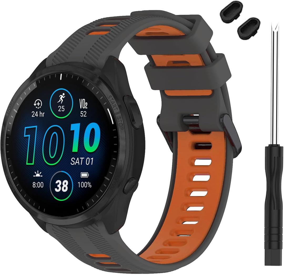 Band Compatible with Garmin Forerunner 965 Watch - Soft Silicone Replacement Watch Band Strap for 965 Smart Watch for Women Men