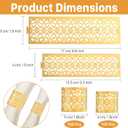 200 Pcs Gold Napkin Rings,7 in / 5 in Laser Cut Hollow Napkin Bands with Self Adhesive,Disposable Papaer Napkin Holders for Table Decor,Wedding Party,Christmas,Thanksgiving