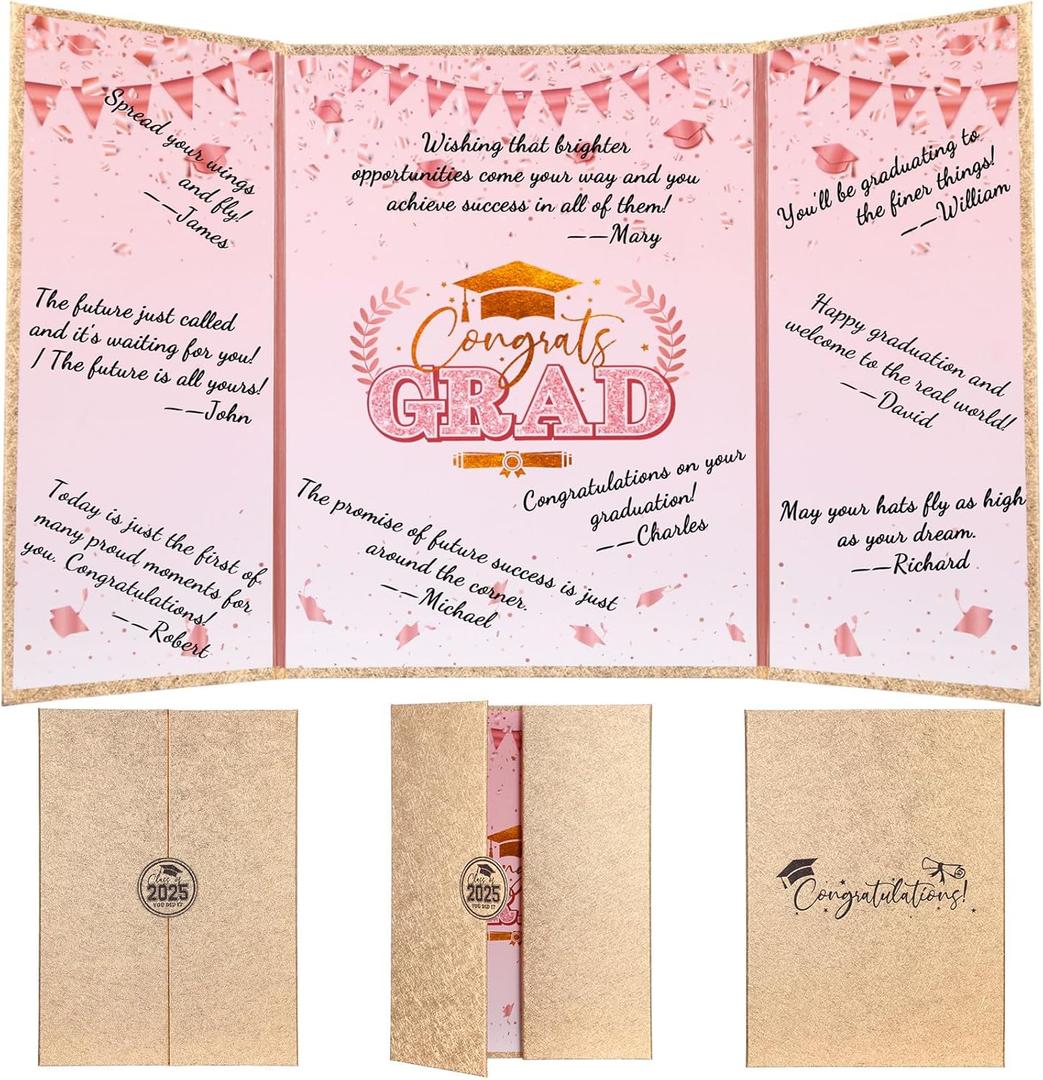 Engrowtic 2026 Graduation Guestbook Alternative Gold and Pink Guest Book Class of 2026 Congrats Graduation Party Decorations Grad Party Signature Board Card for College High School Graduate Gifts