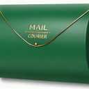 Green Wall Mount Mailbox for Outside,Waterproof Metal Mailboxes with Rust-Proof Galvanized Steel,Large Capacity Envelope Mailbox for House,12.99 x 10.35 x 3.5 Inch