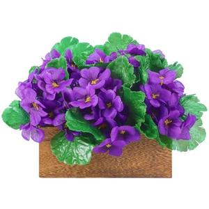 Suncalla 6 Pack Purple African Violet Artificial Silk Flower Bushes Individual Artificial Violet Flowers Houseplant