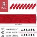 8 Pack Red Cheesecloth Table Runner 20 x 120 inch Gauze Table Runners 10 FT Long,Semi Sheer Boho Cheese Cloth Fabric Table Runner Bulk for Party,Wedding,Baby Shower,Bridal Shower Decoration
