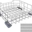 WD28X26099 WD28X34744 Dishwasher Lower Rack Compatible with GE Dishwashers - Replaces WD28X24396,WD28X22659,WD28X22696. Fits Models GDF510PSMOSS, GDF510PSR3SS, GDF535PSR0SS, GDF510PSR6SS, GDF510PSM0SS