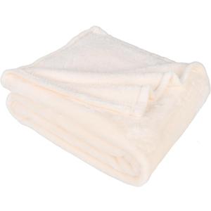 Superior Fleece Blanket, Plush, Fluffy, Soft, Decorative Blankets for Bedroom, Sofa, Fuzzy Bedding, Cute Woven Room Decor, Beautiful Cover, Comfort Essentials, Solid, Throw, Ivory