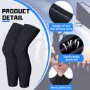 4 Pieces Kids Long Compression Leg Sleeve Full Length UV Protection for Boy Girl Youth Cycling Basketball Sports (Black, S/M)