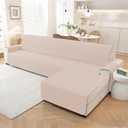 100% Waterproof Sectional Couch Covers for Dogs, Reversible L Shaped Couch Cover, Quilted Sofa Covers Washable Sectional, Sectional Couch Covers L Shape for Pets (Large, Beige)