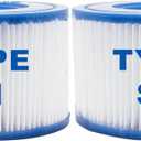 2 x Pool Filter Cartridges Pool Filters, Cartridge for Above Ground Pool Filter, Cartridge Accessory for Use in 300 Gallon Easy Set Pool Filter Pump (2 Pack, Type S1)