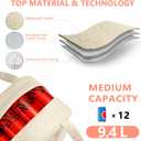 Lunch Bag for Women Large Insulated Box Reusable Tote with Preppy Bag,Soft Leather Lunchbag Work Picnic Travel (White)