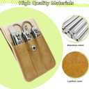 Nail Clippers Set, 6 Pcs Toenail Clippers Stainless Steel Fingernail Clippers Manicure Set with Leather Case, Idea Gift for Christmas Stocking Stuffers, Khaki