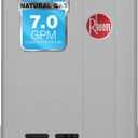 Rheem RTG-70XLN-3 High Efficiency Non-Condensing Outdoor Tankless Natural Gas Water Heater, 7.0 GPM, Gray
