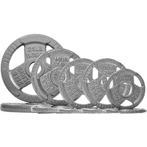 Fitvids 2-Inch Olympic Cast Iron Plate Weight Plate for Strength Training and Weightlifting, Multiple Sizes