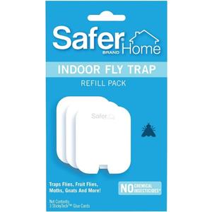 Safer Premium Indoor Fly Trap Glue Card Refills  3-Pack Replacement Sticky Cards  Compatible with Safer Home SH502 Plug-in Trap  Long-Lasting Fruit Fly, Gnat & Moth Control