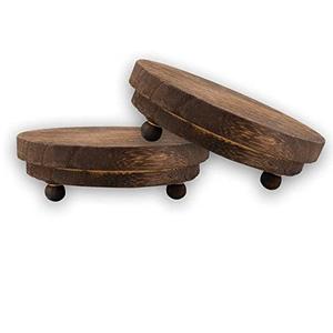 Gsofly 1 Pcs Wood Riser - 3.75' Display Stand for Farmhouse Decor, Tiered Tray Accessories, Round Rustic Pedestal for Home Decorations