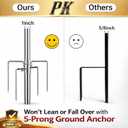 Flag Pole for Outside House in Ground - 8.5ft Adjustable,5 Pronges Stake Base - Heavy Duty Outdoor Inground Flag Pole Kit For Front Yard Garden Camper, 1" Portable Flagpoles Residential Stand