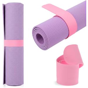 Yoga Mat Strap, One Snap Yoga Mat Slap Band for Keep Mats Tightly Rolled, Elastic One Snap Straps Band Fits Most Size Workout, Exercise, and Pilates Mats(20" L x 2" W)
