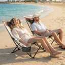 2 Pack Beach Chairs Oversized High Back Beach Reclining Chair with Adjustable Backrest Low Folding Camping Chairs for Beach, Lawn, Outdoor, Standard