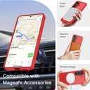 2 x YENAPOON for Samsung Galaxy S26+ Plus Case, Matte Magnetic Phone Cover, Red | Fit for MagSafe, Screen Protector included, Shockproof Military Grade Protection, Translucent Frosted Back