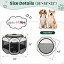 Love's cabin Pet Puppy Dog Playpen, Large Dog Tent Crates Cage Indoor/Outdoor, Portable Playpen for Cat, Foldable Pop Up Dog Kennel Playpen with Carring Case, Removable Zipper Top, Gray, 38.0"L x 38.0"W x 23.0"H 