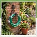 Garden Hose Holder Cast Iron Heavy Duty Wall Mounted Water Hose Holder Reel Decorative Three Pipe Rack Reel Outdoor Storage Hook for 20FT-50FT Pipe for Garden, Yard, Patio(6.9 x 4.9 x 9.5 Inches)