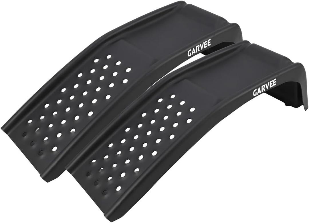 Garvee 8 in Lift Solid Steel Car Ramp 8000 LBS Capacity, 2000 LBS Per Ramps, Heavy Duty Truck Ramps for Car Repair or Vehicle Maintenance, 2 Pack Car Ramps, Black