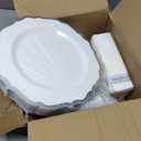 175 Plastic Dinnerware Set Silver Disposable Dinnerware Set for 25 Guests Include 50 Plastic Plates,25 Silverware Set 25 Cups and 25 Napkins for Party Wedding Thanksgiving