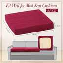 Newwiee 8Pcs Stretch Patio Cushion Covers Outdoor Cushion Covers for Patio Furniture Replacement Couch Sofa Slipcovers Jacquard Textured Soft Fabric Washable Furniture Protector(Wine Red,Elegant)