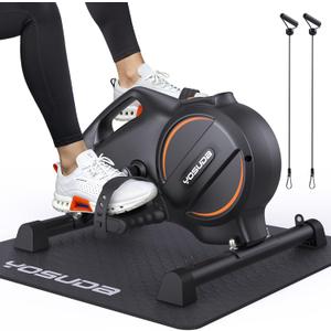 YOSUDA Under Desk Bike with 16-Level Magnetic Resistance & Bluetooth App Quiet Pedal Exerciser While Sitting, Mini Exercise Bike for Adults & Seniors, Arm and Leg Machines for Office & Home, 19.69"D x 17.71"W x 12.99"H