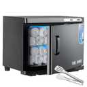 Hot Towel Warmer Cabinet with LED Light - JXSDLIY 23L Large Capacity Towel Cabinet for Bathroom 2-in-1 Professional Hot Towel Warmers for Facials SPA Massage Salon Heats Up Quick Towel Heater (black)