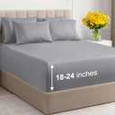 Extra Deep Queen Sheet Set - 6 Piece Breathable & Cooling Sheets - Hotel Luxury Bedding Set with 18-24 Inch Extra Deep Pockets - Easy Fit - Super Soft, Wrinkle Free and Comfy - Steel Blue, Queen Size