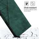 for Google Pixel 10A Leather Case, Geometric Patterns Wallet Case with 3 Card Slots, Magnetic Closure Kickstand Flip Phone Case Shockproof Cover, Dark Green