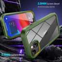 ANB for iPhone 15 case,Soft Silicone and Clear Hard PC Back 3in1 Full Body Shockproof HeavyDuty Military Grade Drop Protection Cover for iphone15 6.1inch (Green)