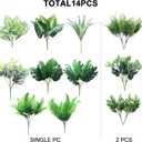 PARTY JOY 14 Bunches Fake Plants Outdoor, Fake Bushes UV Resistant Artificial Flowers Greenery Shrubs Faux Greenery for Outdoor Garden Patio Front Porch Yard Decor