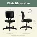 HON Volt Armless Office Desk Chair Comfy, Ergonomic Recline, Softhread Leather Back Seat, Swivel Desk Chair, Black, Computer Chair for Office Desk