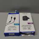 Set 6 Foot Braided Nylon Micro Black Chrome USB Charge/Sync Cable And FM Transmittera and Fast Charge Car Charger