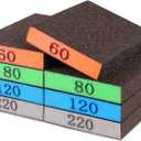 Romeda 8-Pack Sandpaper Block, Four Grits Per Pack 60/80/120/220, Washable and Reusable Handmade Sanding Sponge, Drywall Sandpaper Blocks for Wooden Drywall Sheetrock and Metal Glazing