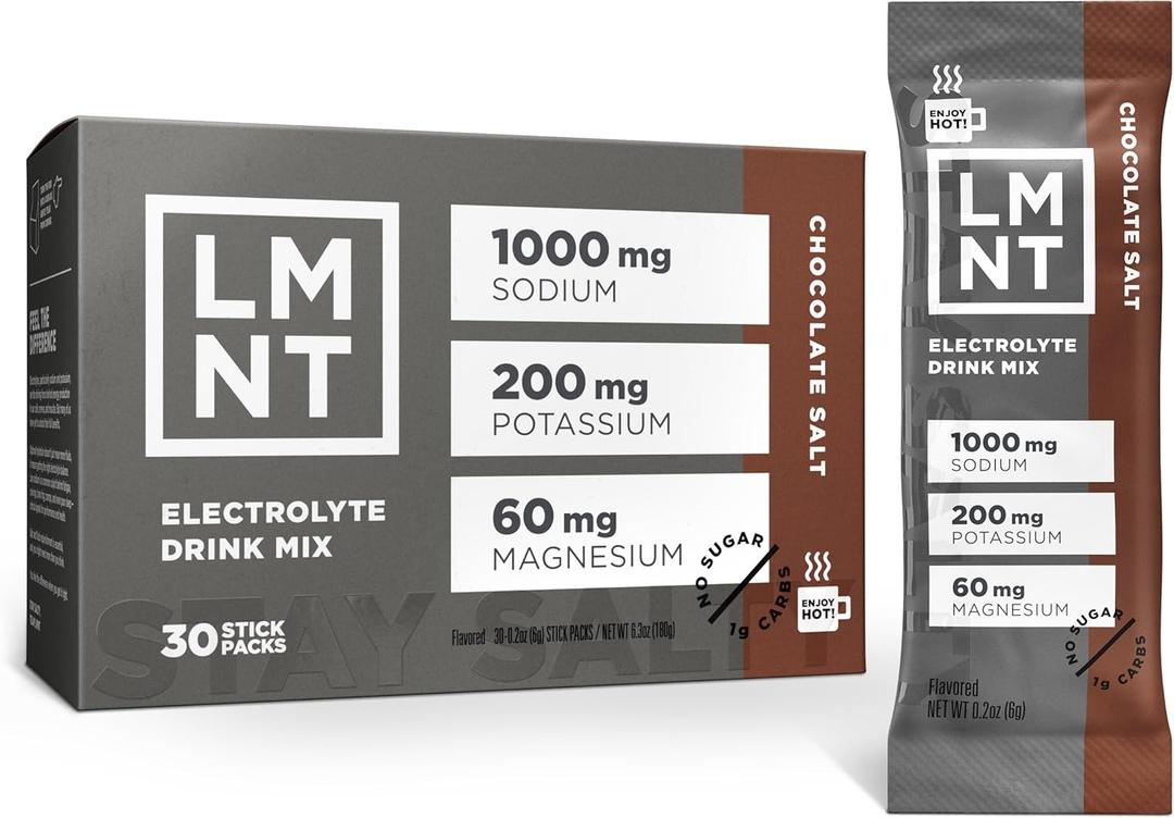 LMNT Zero Sugar Hot Chocolate or Coffee Mixer - Chocolate Salt | Drink Mix | 30-Count (EXP 08/01/27)