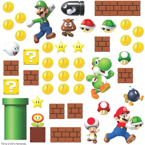 RoomMates RMK2351SCS Nintendo New Super Mario Bros Build a Scene Peel and Stick Wall Decals, Multicolored